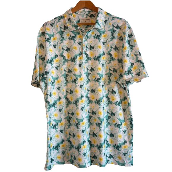 Bermuda Sands Golf Leaf Men’s Size Large Short Sleeve Performance Polo Shirt - Picture 1 of 6